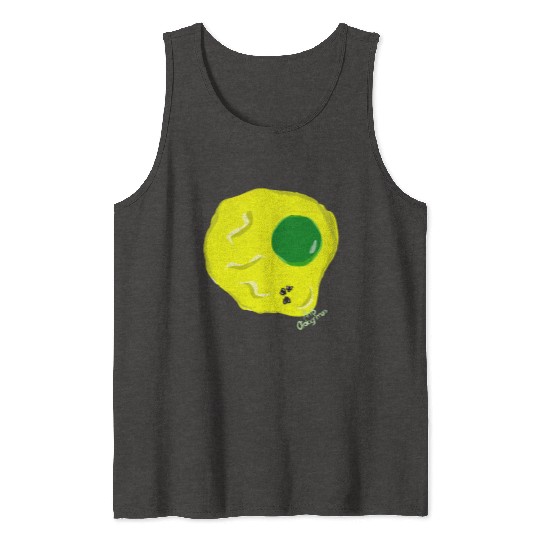 Yellow and green fried egg and flies Tank Tops