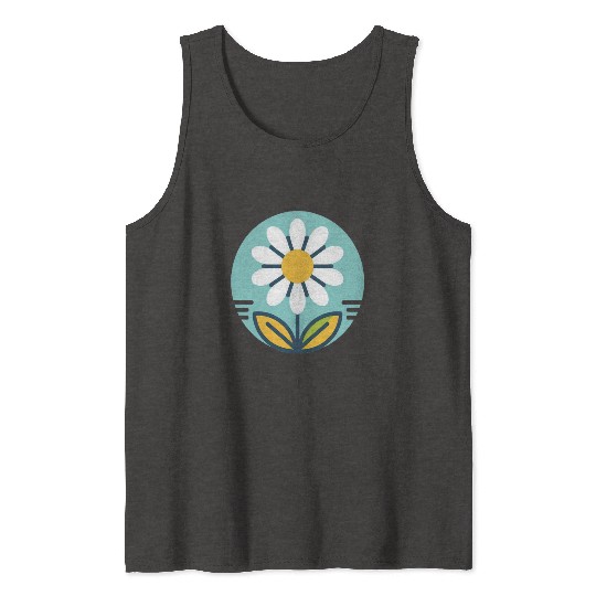 Whimsical Daisy Floral Design for Casual Wear Tank Tops