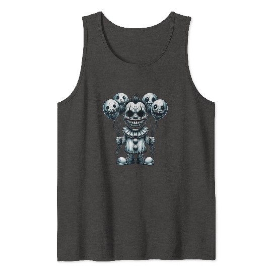 Balloon Horror Clown – Creepy Carnival Nightmare Tank Tops