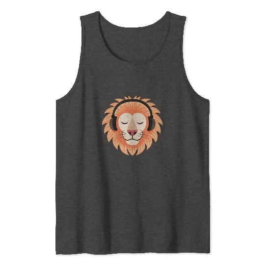 Bass the Vinyl Lion Tank Tops