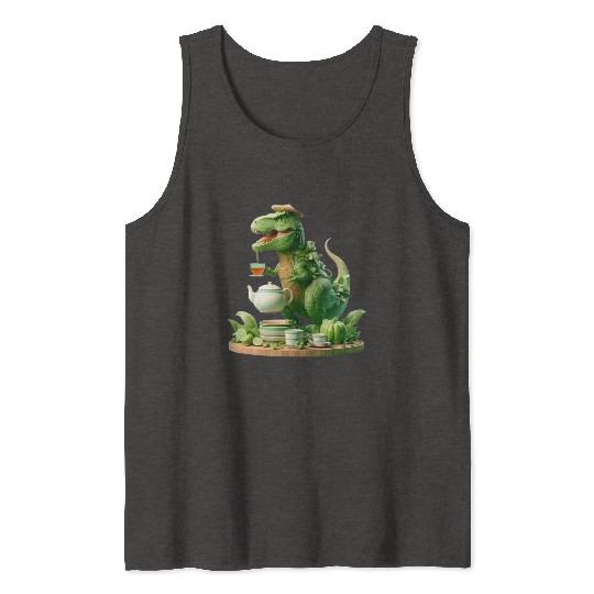 Tank Tops Tea Rex - Thé mignon et amusant Sticker