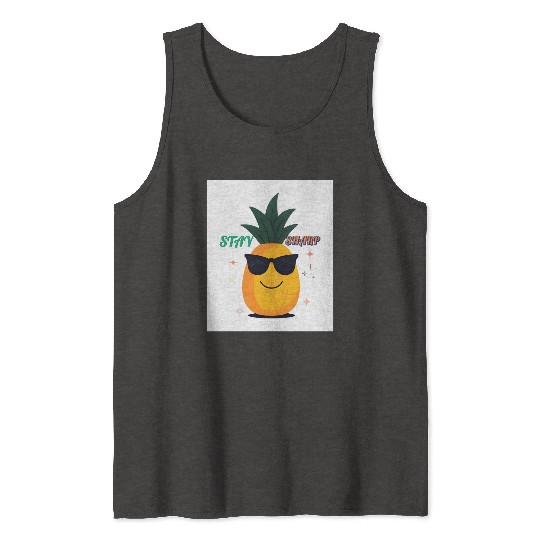 “Stay Sharp” (Pineapple with Sunglasses) Tank Tops