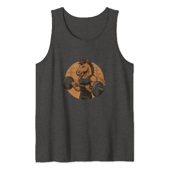 Horsepower Gains – Muscular Gym Horsa Design Tank Tops