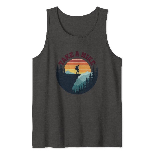Take A Hike - Vintage Sunset Mountain Silhouette Tank Tops