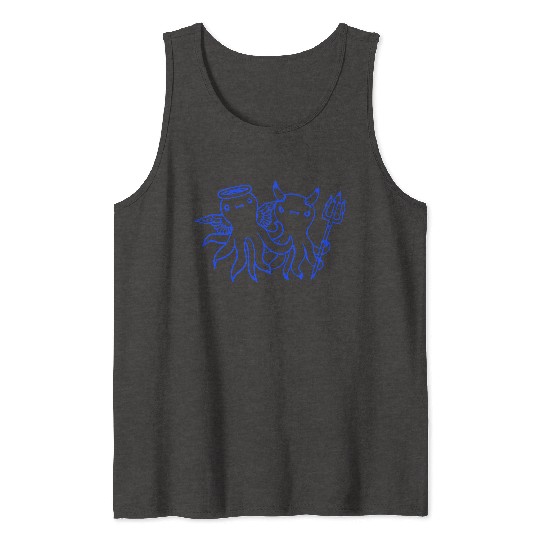 2 Octopus Devil Angel Heaven Hell Team Two Friends Tank Tops