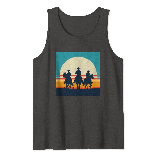 Wild West Sunset Cowboy Tank Tops