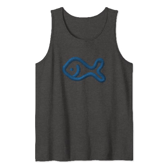 Fish embroidered Tank Tops