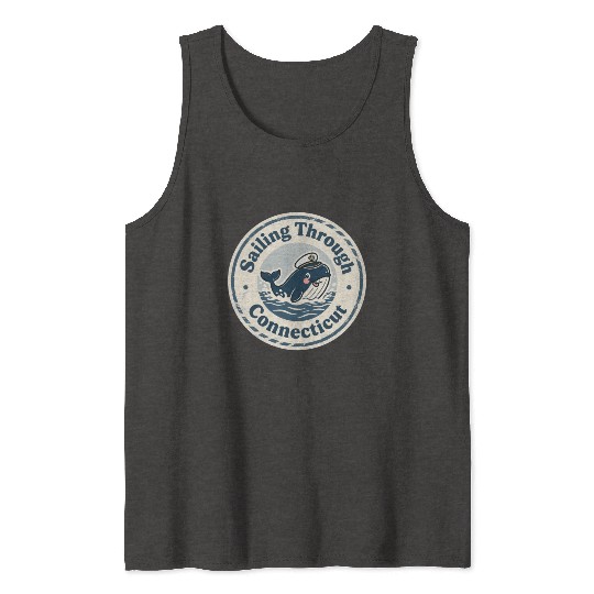 Connecticut Whale Captain Design Tank Tops