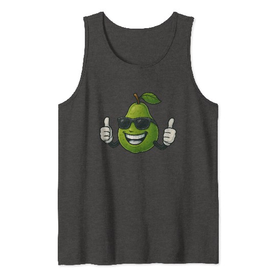 Cute cartoon pear guava fruit summer joy Tank Tops