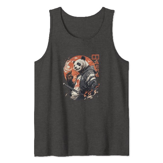 Samurai Panda Warrior – Urban Anime Street Style Tank Tops