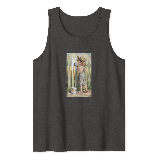 a vintage inspired charcoal and colored Gnkjj Tank Tops