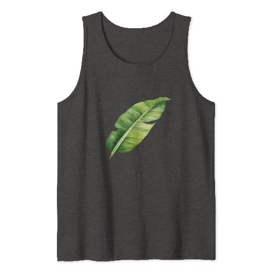 Green Banana Leaf Tank Tops