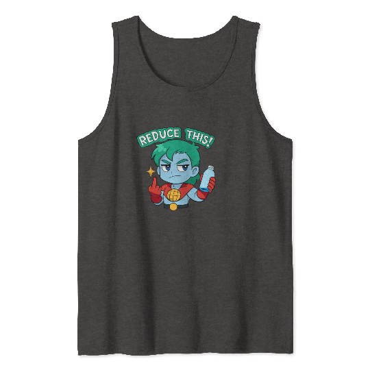 Chibi Style Captain Planet Reduce This!Design Tank Tops