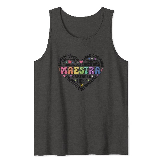 Teacher Maestra Spanish Teacher Heart Tank Tops