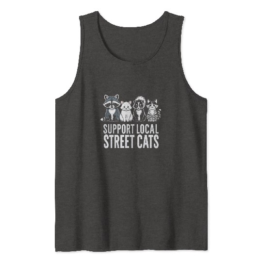 Support Local Street Cats Opossum Raccoon Tank Tops