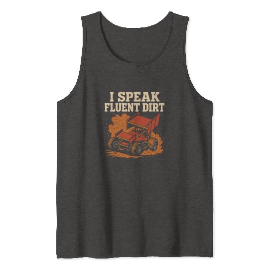 Sprint Car Racing Dirt Track Speed Oval Race Tank Tops
