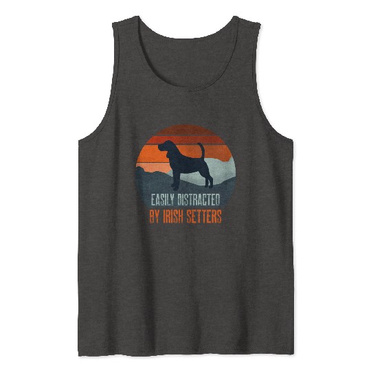 Easily Distracted By Irish Setters Dog Walking Tank Tops