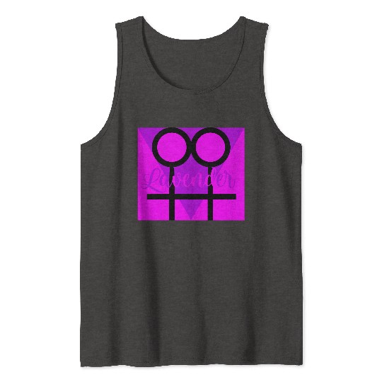 Women Symbol with Lavender Triangle Tank Tops