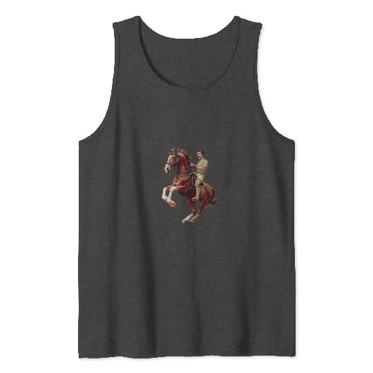 Wild West Glory – Vintage Mustached Cowboy on Rear Tank Tops