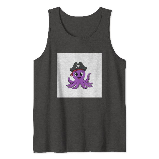 Friendly Octopus Pirate Tank Tops -Cute Ocean Animal