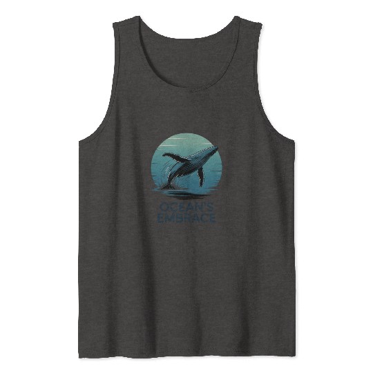 Ocean’s Embrace – Majestic Whale Retro Ocean Tank Tops