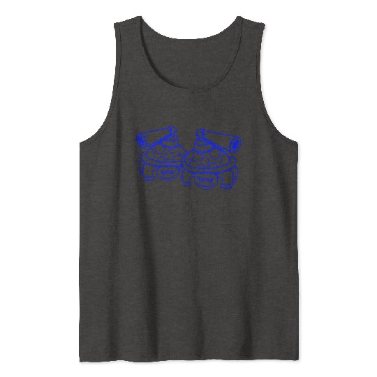 2 turtles shell gun shooting war attack tank team Tank Tops