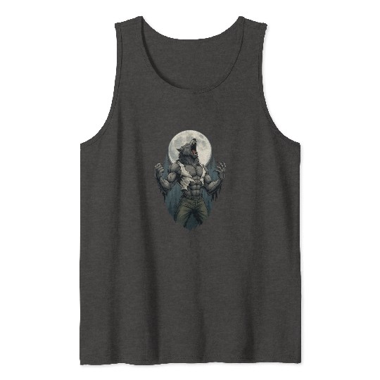 Howl of the Alpha – Werewolf Under the Moon Tank Tops