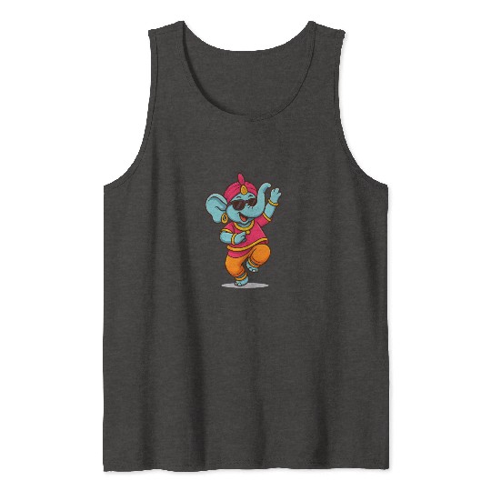 Bollywood Dancing Elephant with Sunglasses Tank Tops