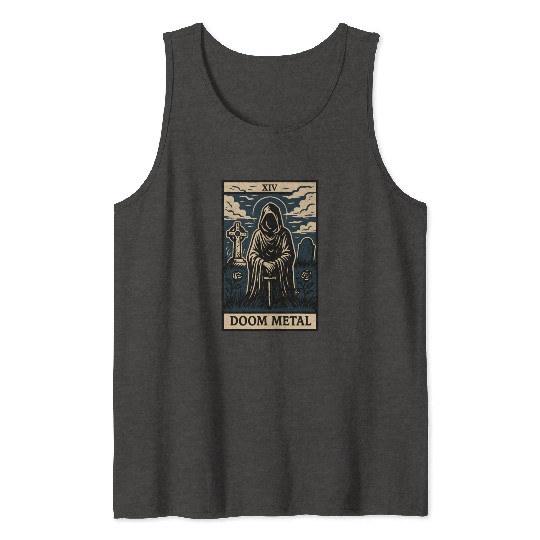 Dooom Metal Tarot Card – Shadows, Sorcery & Solitud Tank Tops