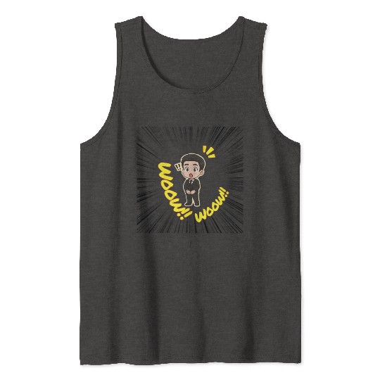Surprised Business Man Illustration Tank Tops