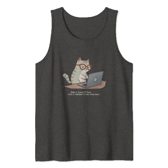 Keyboard Warrior Cat Tank Tops