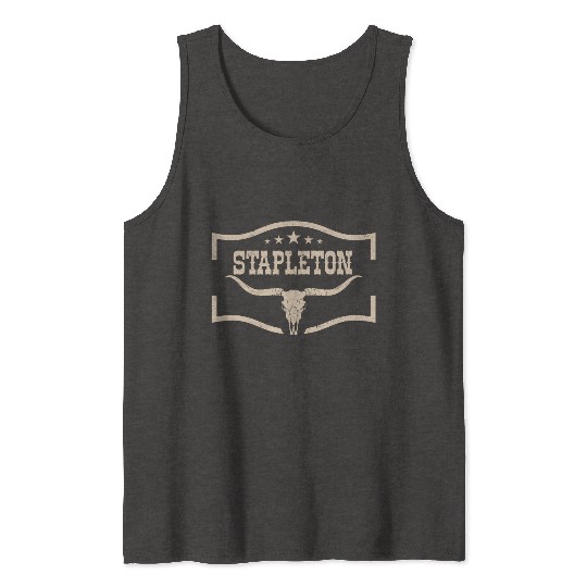 Classic Stapleton Cow Name Vintage Bull Skull Tank Tops