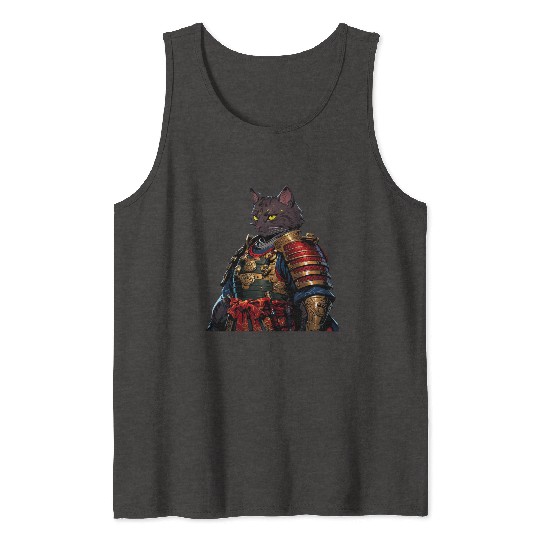 Warrior Cat in Armor Artwork Tank Tops