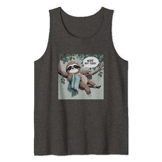 Chill Sloth with Sunglasses and Blanket Tank Tops