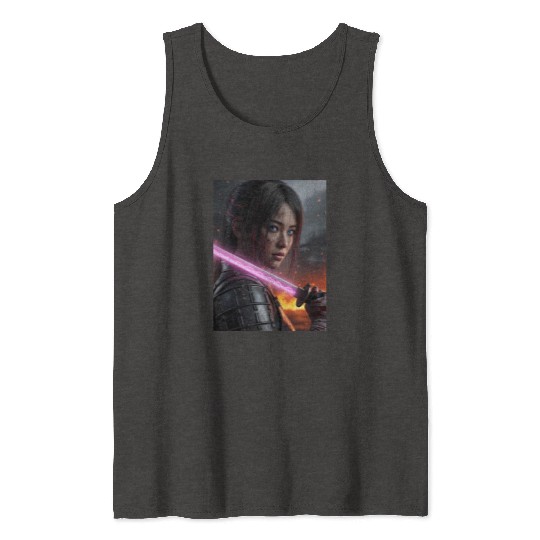 Cyberpunk Samurai Girl Tank Tops