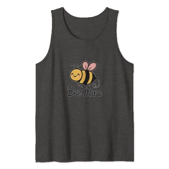 Bee Mine Cute Vintage Couple Tank Tops