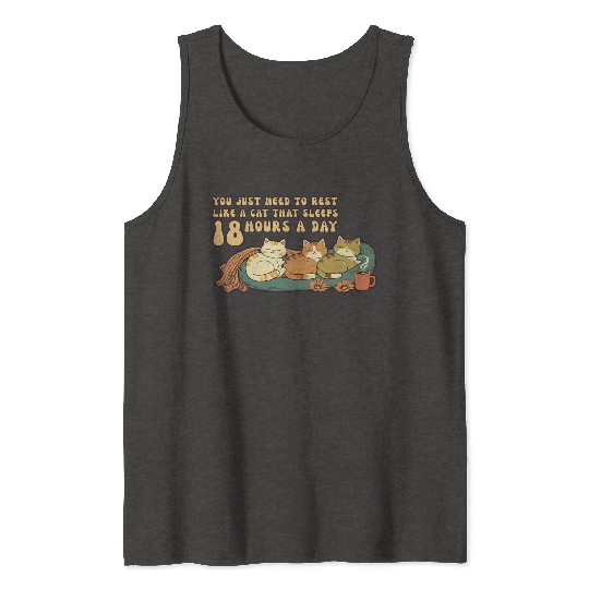 Relaxing Cat Nap Quote Design Tank Tops