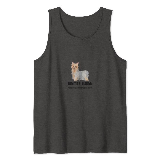 Elegant Yorkshire Terrier Illustration Tank Tops