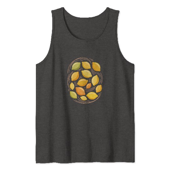 Lemon Pattern for Citrus Lovers Tank Tops
