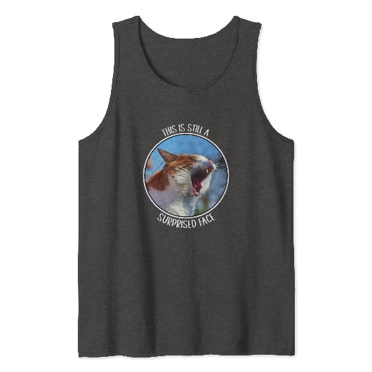 This is Still A Surprised Face Funny Cute Cat Meme Tank Tops