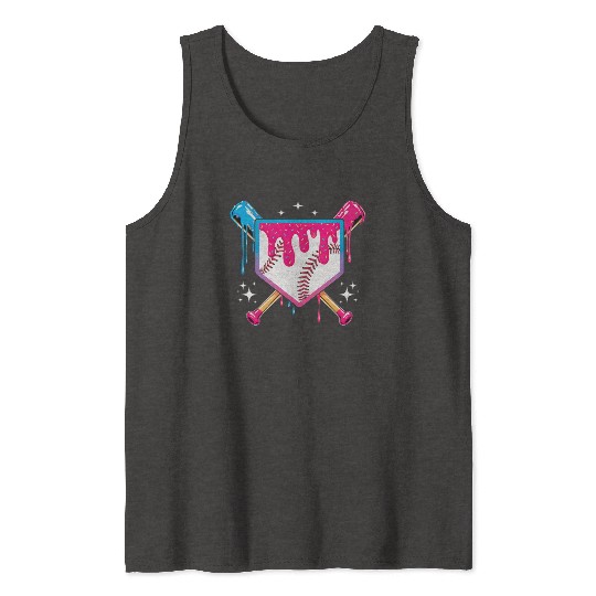 Colorful Baseball Bat Shield Design Tank Tops