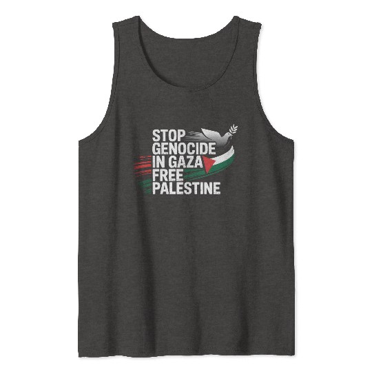 Free Palestine Now – End Genocide in Gaza Tank Tops