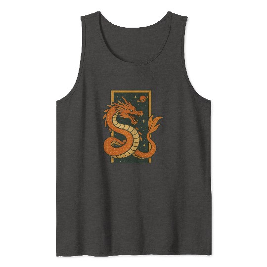 Celestial Dragon Illustration Tank Tops