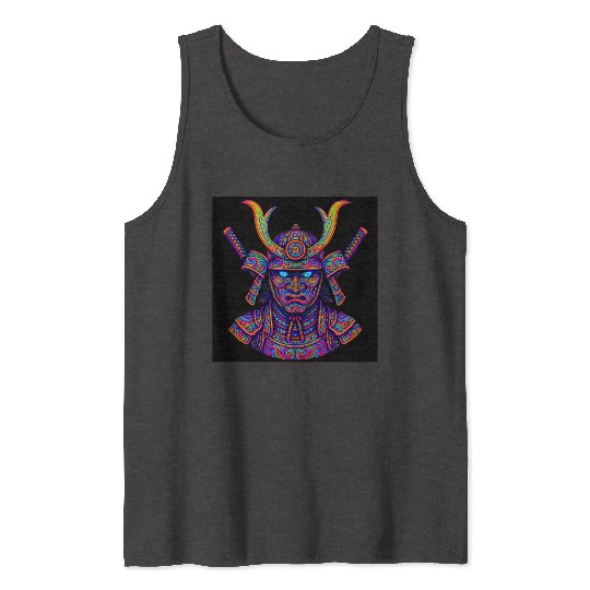 Neon Samurai Warrior Psychedelic Tank Tops