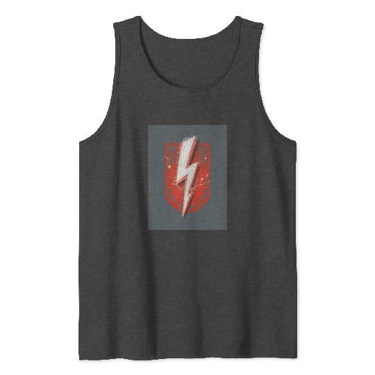 Red Lightning Bolt Graphic – Superhero Thunder Tank Tops