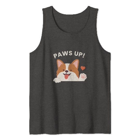 Playful Puppy Paws Up Tank Tops Design