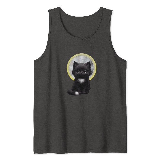 Mystic Midnight Cat  Tank Tops