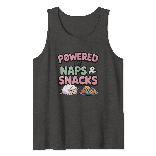 Powered by Naps and Snacks Illustration Tank Tops