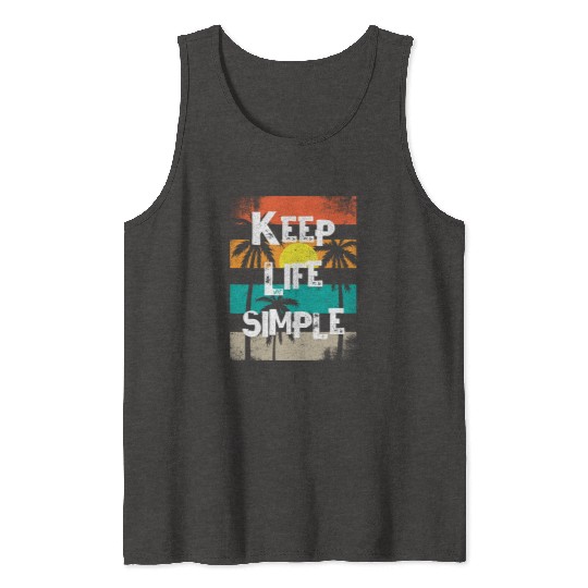 Sunset Palm Tree Inspirational Design Tank Tops