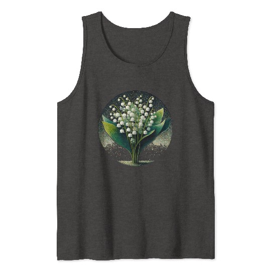 Mystical Lily of the Valley Illustration Tank Tops